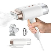 Newbealer Travel Garment Steamer,1200W Lightweight Handheld Steamer for Clothes,180ml Detachable(6oz) Water Tank,2 Steam Levels\u0026Dry Ironing,Gold
